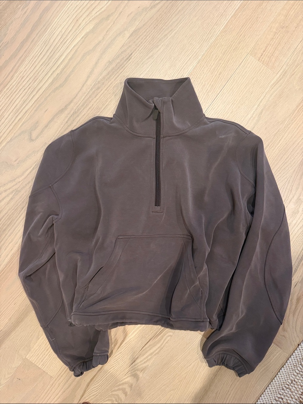 Lululemon Soft Strene Half-Zip Pullover Sweatshirt in chocolate brown